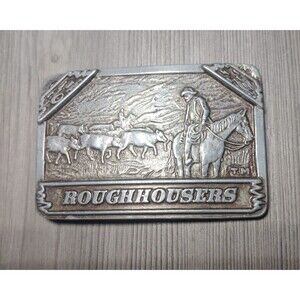 Vintage Roughhousers Cowboy Cattleman Belt Buckle